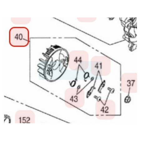 Volant d'allumage + cliquet pour moteur Zenoah (848F337113)