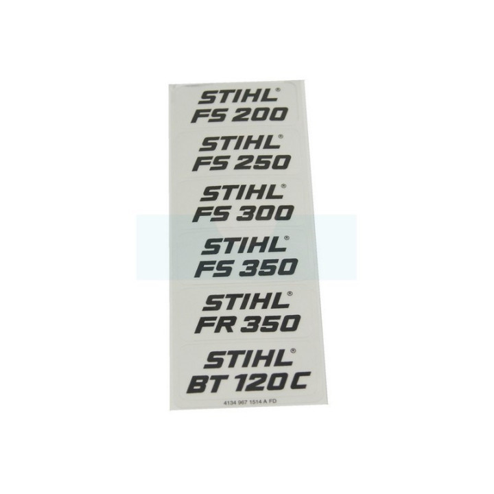 Plaque matricule pour débroussailleuse / tarière Stihl (41349671514)