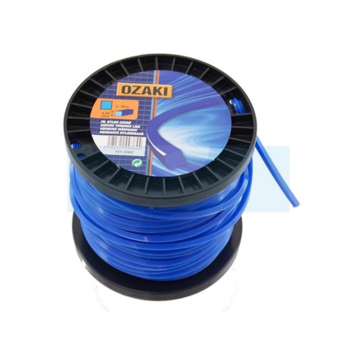 Fil nylon carré OZAKI pour débroussailleuse 4mm / 30m