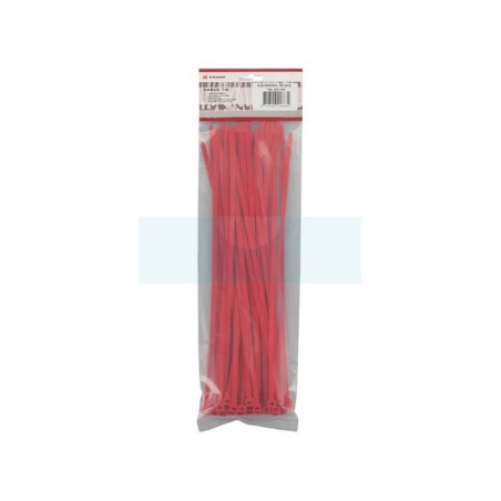 100 serre-câbles rouge 4,8X300 (Rilsan)