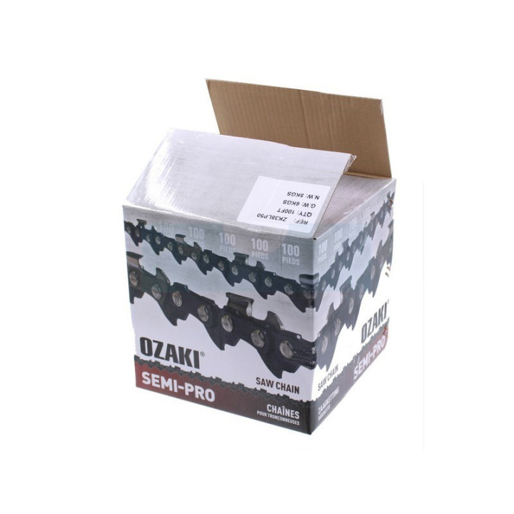 Rouleau de chaîne de tronçonneuse 3/8LP 1,3mm 100 pieds (ZK38LP50)