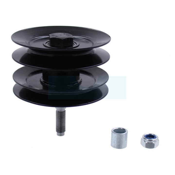 Poulie double + axe + roulement pour tracteur tondeuse MTD