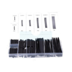 Coffret de gaine thermorétractable noir composé de 127 manchons de Ø 2 à 13mm