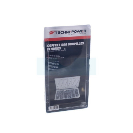 Assortiment en coffret de 555 goupilles fendues