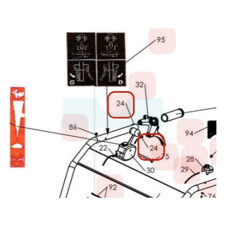 Câble d'embrayage pour motobineuse Sarp (308100002)