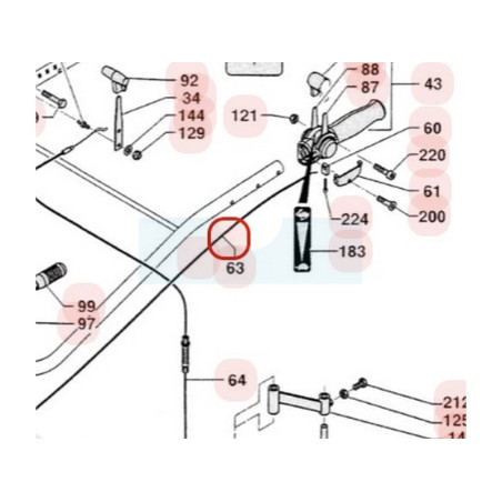 Câble d'accélérateur pour motobineuse Sarp (0308040011)