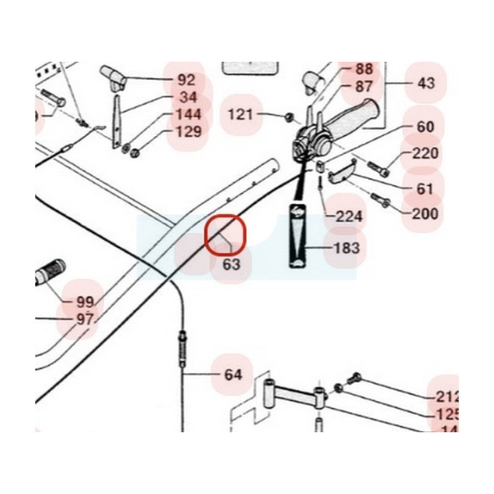Câble d'accélérateur pour motobineuse Sarp (0308040011)