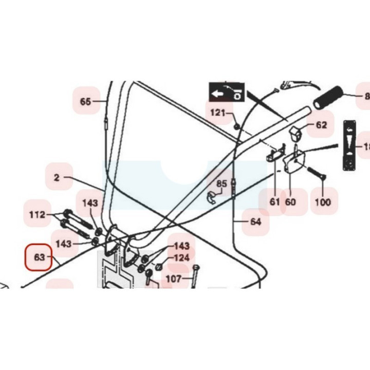 Câble d'accélérateur pour motobineuse / tondeuse débroussailleuse Sarp (0308040006)
