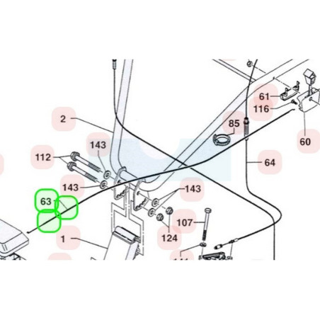 Câble d'accélérateur pour tondeuse débroussailleuse / motobineuse Sarp (0308040008)