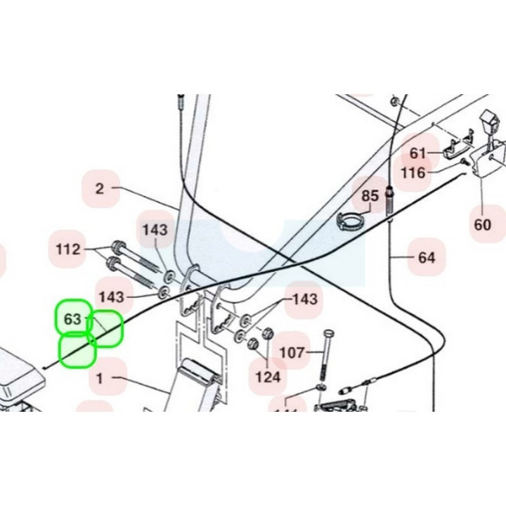 Câble d'accélérateur pour tondeuse débroussailleuse / motobineuse Sarp (0308040008)