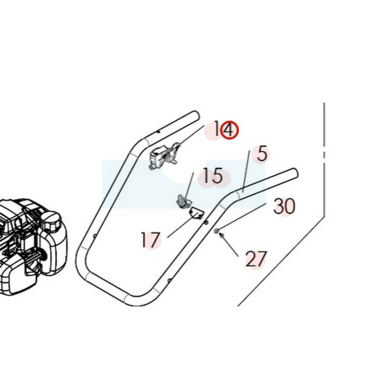 Câble d'embrayage pour motoculteur Sarp (0308040028)