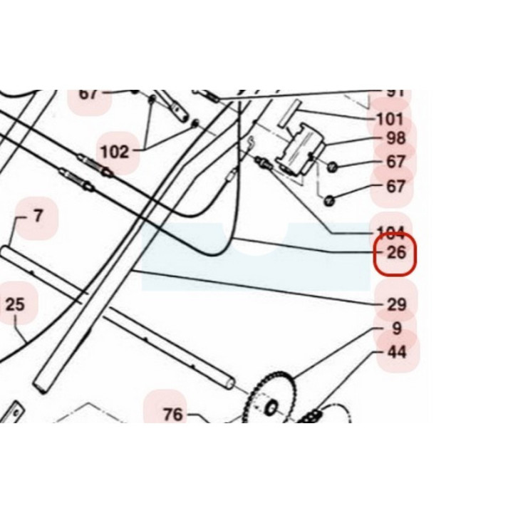Câble d'embrayage pour tondeuse débroussailleuse Sarp (0308020005)