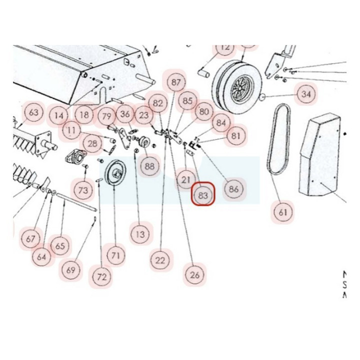 Frein de rotor pour scarificateur Sarp (100253)