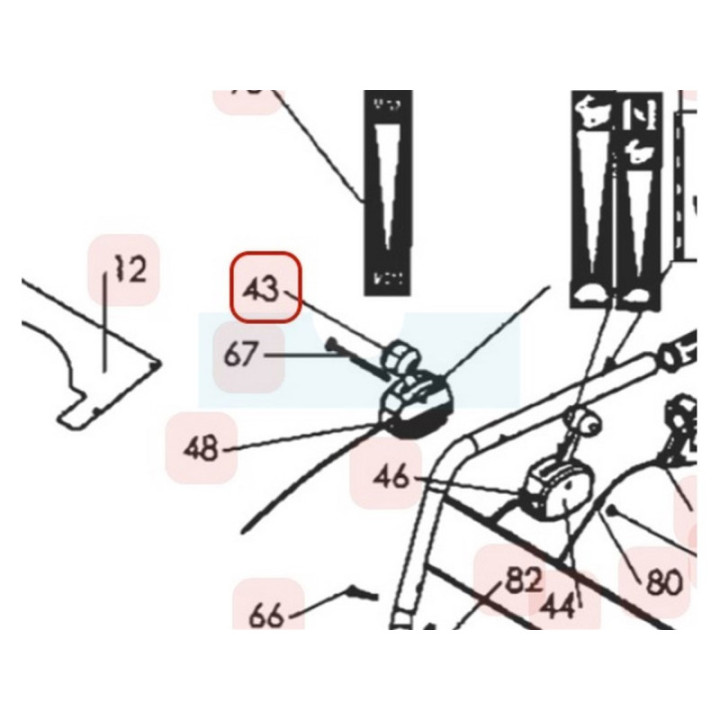 Manette de variateur pour tondeuse débroussailleuse Sarp (0307020008)