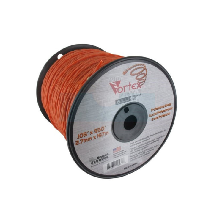 Fil nylon copolymère vortex Alu orange 2,7mm / 167m