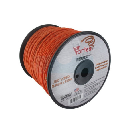 Fil nylon copolymère vortex Alu orange 3,3mm / 109m