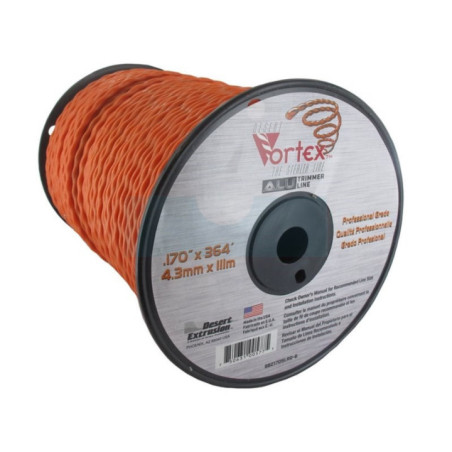 Fil nylon copolymère vortex Alu orange 4,3mm / 110m