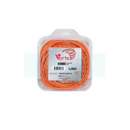 Fil nylon copolymère vortex Alu orange 2,4mm / 15m