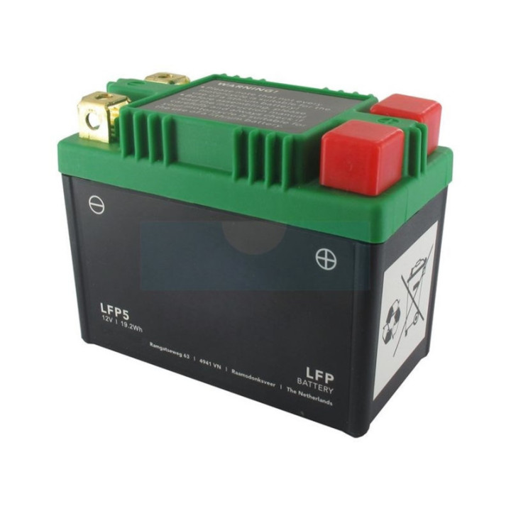 Batterie de démarrage Lithium-Fer-Potassium (LiFePo4 ou LFP) 12V 8Ah, CCA 105, 19,2Wh (2100005)