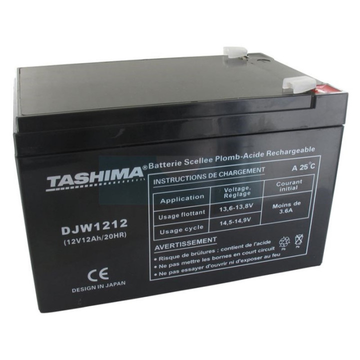 Batterie Tashima 12V, 12Ah adaptable pour Alko (DJW1212)