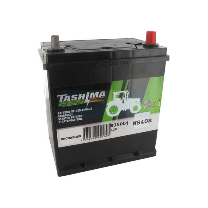 Batterie plomb Tashima Pb Ca/Ca, sans entretien, pour tondeuse autoportée 12V, 35Ah (NS40R)