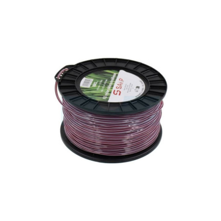 Fil nylon carré bi couleur rose et blanc Sarp professionnel pour débroussailleuse 3mm / 132m (BBCL)