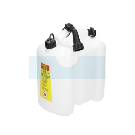 Jerrican double (essence + huile) 6 + 3 litres blanc