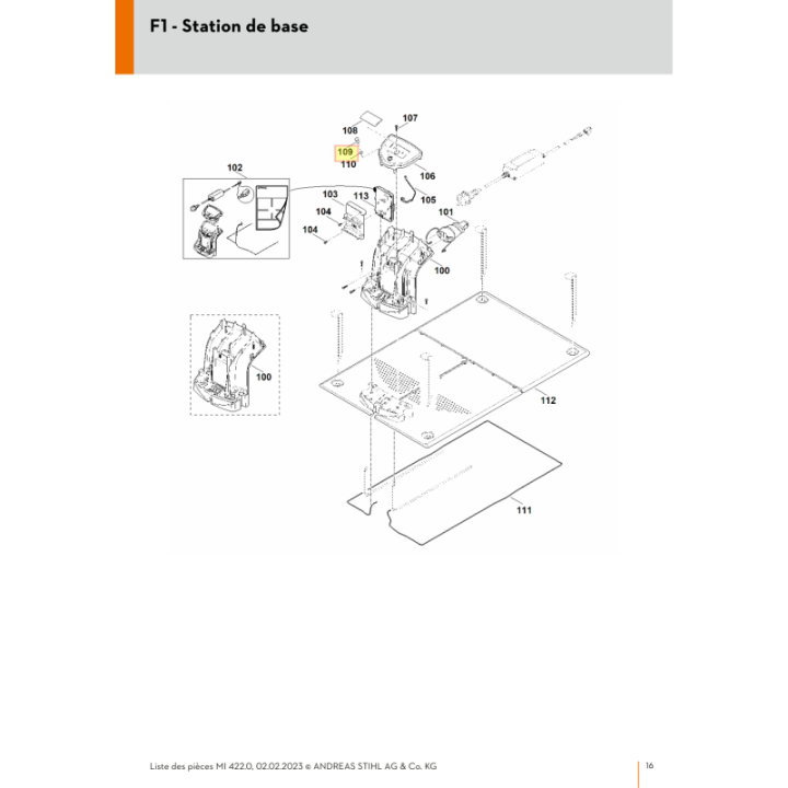 Cache pour tondeuse robot Viking (63014032500) | Motoculture-Distri-Piece.Fr