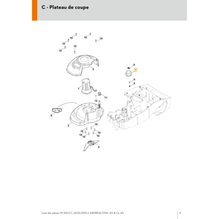 Molette de serrage pour tondeuse robot Viking (63007601800) | Motoculture-Distri-Piece.Fr