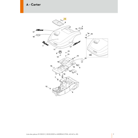 Plaque matricule mi322c pour tondeuse robot Viking (63009673800) | Motoculture-Distri-Piece.Fr