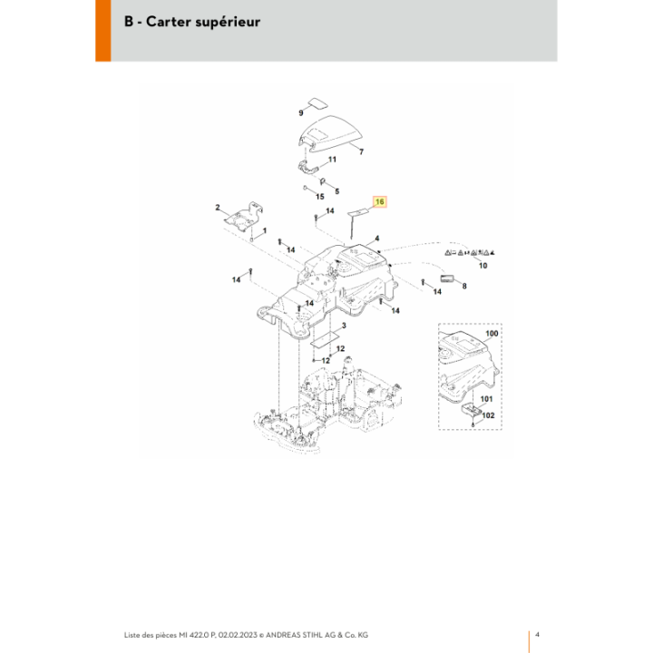 Capteur de pluie pour tondeuse robot Stihl (63014005800) | Motoculture-Distri-Piece.Fr