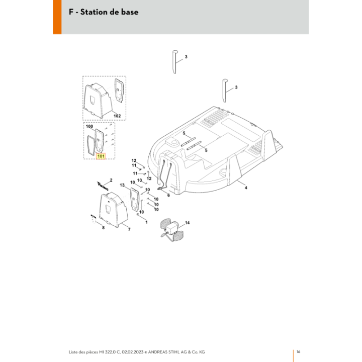 Joint pour tondeuse robot Viking (69094390500) | Motoculture-Distri-Piece.Fr