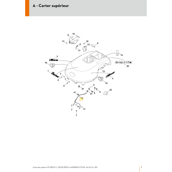 Cable contact de charge pour tondeuse robot Viking (63854400340) | Motoculture-Distri-Piece.Fr