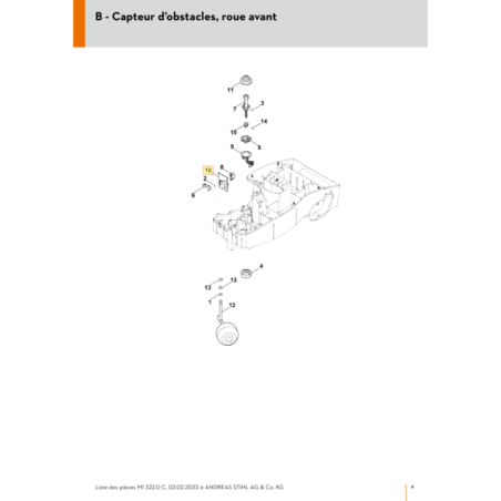Platine capteur inclinaison pour tondeuse robot Viking (63004305250) | Motoculture-Distri-Piece.Fr