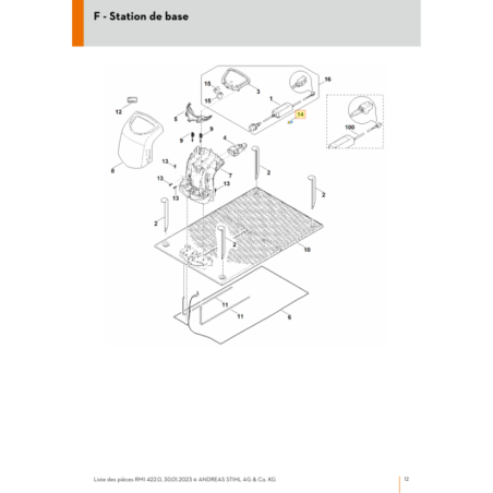 Pictogramme d'avertissement pour tondeuse robot Stihl (0000-967-7242) | Motoculture-Distri-Piece.Fr