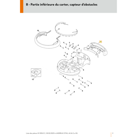 Pare chocs pour tondeuse robot Viking (63857607310) | Motoculture-Distri-Piece.Fr