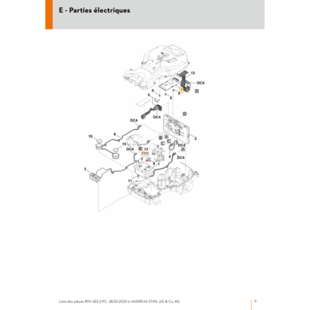 Platine C-module pour tondeuse robot Stihl (63014305260) | Motoculture-Distri-Piece.Fr