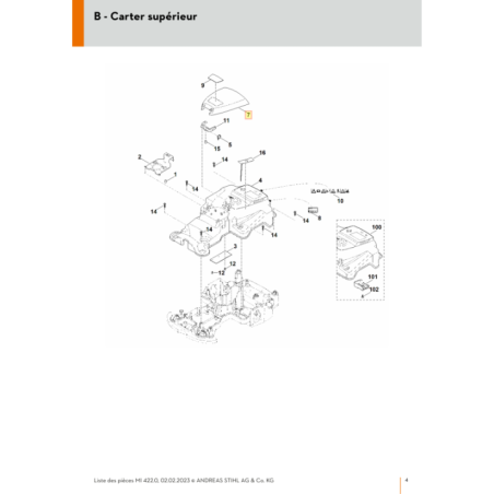 Volet pour tondeuse robot Stihl (63017062400) | Motoculture-Distri-Piece.Fr