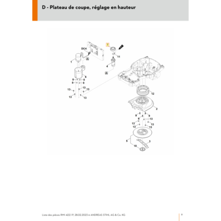 Bouton pour tondeuse robot Stihl (63017636450) | Motoculture-Distri-Piece.Fr
