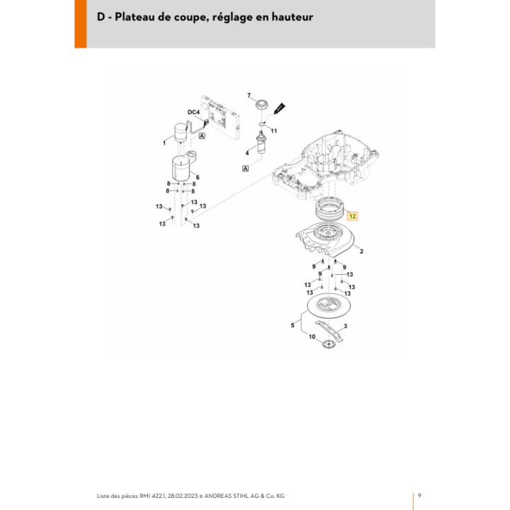 Soufflet pour tondeuse robot Stihl (63018206000) | Motoculture-Distri-Piece.Fr