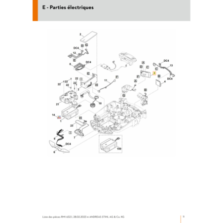 Platine pour tondeuse robot Stihl (63094305227) | Motoculture-Distri-Piece.Fr