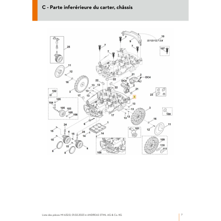 Carter pour tondeuse robot Stihl (63097008591) | Motoculture-Distri-Piece.Fr