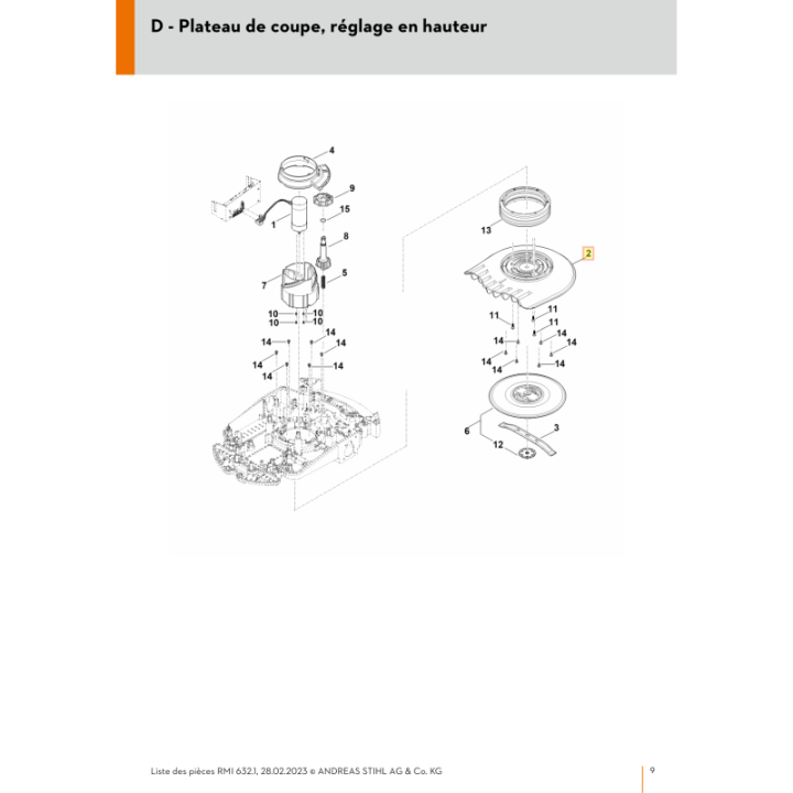 Corps pour tondeuse robot Stihl (63097011013) | Motoculture-Distri-Piece.Fr