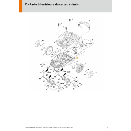 Corps pour tondeuse robot Stihl (63097011056) | Motoculture-Distri-Piece.Fr
