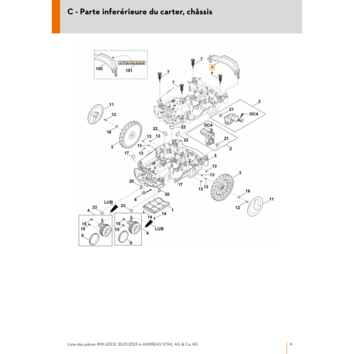 Etrier de poignée pour tondeuse robot Stihl (63097911500) | Motoculture-Distri-Piece.Fr