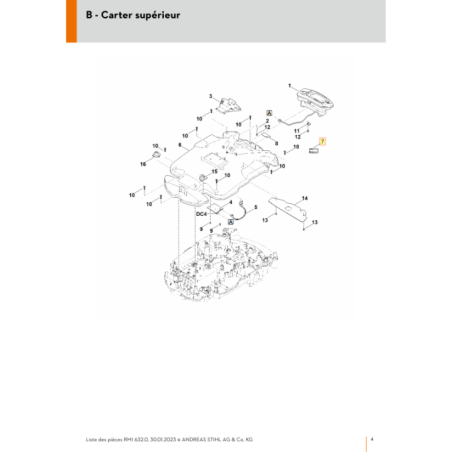 Plaque caractéristique pour tondeuse robot Stihl (63099671830) | Motoculture-Distri-Piece.Fr