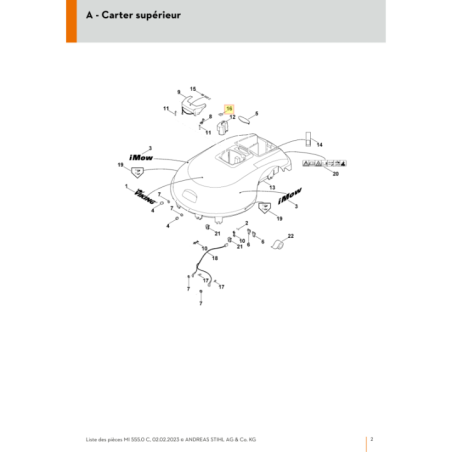 Autocollant 5a/1a pour tondeuse robot Viking (6385-967-4430) | Motoculture-Distri-Piece.Fr