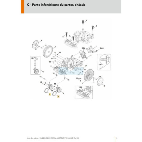 Anneau en caoutchouc pour tondeuse robot Stihl (63017068800) | Motoculture-Distri-Piece.Fr