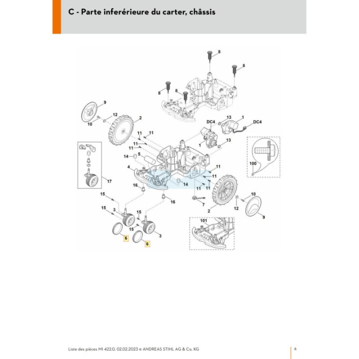 Anneau en caoutchouc pour tondeuse robot Stihl (63017068800) | Motoculture-Distri-Piece.Fr