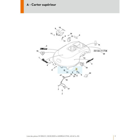 Aimant 5 x 20 pour tondeuse robot Viking (63004044000) | Motoculture-Distri-Piece.Fr